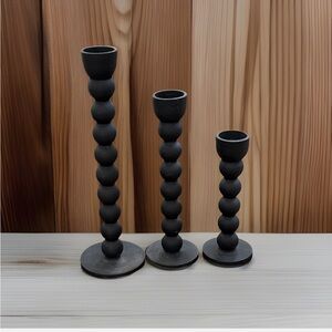 Ikea Bestiga metal candlestick holders - matte black finish